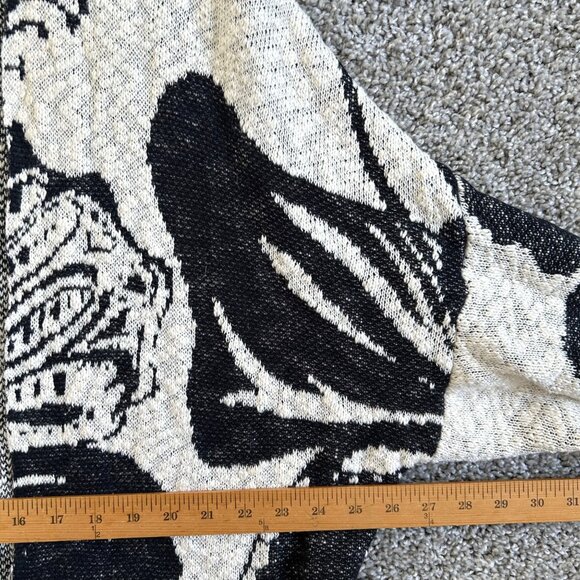 Desigual Womens Sz M Floral Open Front Mykonos Cardigan With Gold Sequin Accents - Picture 13 of 15